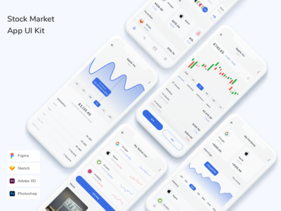 股票市场应用程序 UI 套件(Stock Market App UI Kit)