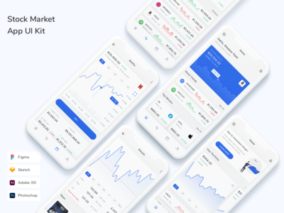 股票市场应用程序 UI 套件(Stock Market App UI Kit)