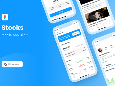 Invesiana - 股票应用程序 UI 套件(Invesiana - Stocks App UI Kit)