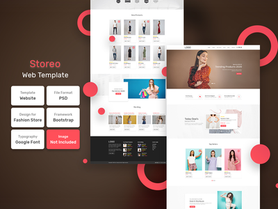 Storeo 时尚商店网页 PSD 模板(Storeo Fashion Store Web PSD Template)