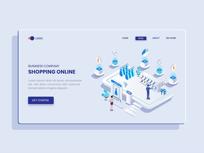 在线购物等距矢量概念(Shopping Online Isometric Vector Concept)