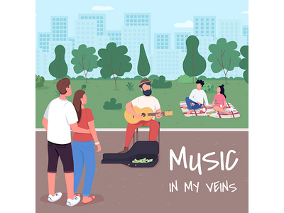 我血管中的音乐社交媒体帖子模型(Music in my veins social media post mockup)