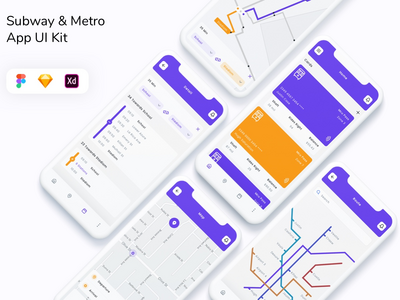 地铁和地铁应用程序 UI 套件(Subway & Metro App UI Kit)