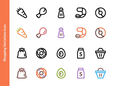 购物大纲图标(Shopping Outline Icon)