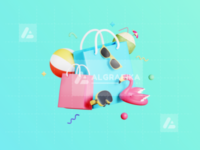 3d 夏天图标说明(3D Summer Icon Illustration)
