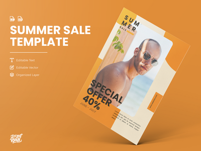 夏季销售模板传单(Summer Sale Template Flyer)