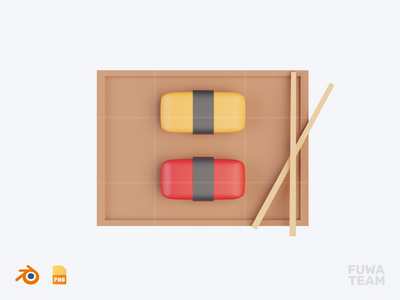 寿司 - 3D 可爱日本图标包（正面）(Sushi - 3D Cute Japanese Icon Pack (front))