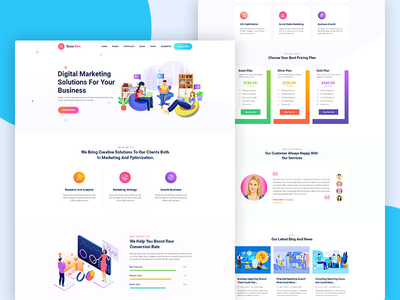 Suss Bee - 数字营销 PSD 模板。(Suss Bee - Digital Marketing PSD Template.)