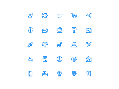 业务和管理图标（大纲）(business and management icons (outline))