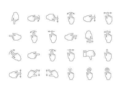 39个触摸手势图标(39 Touch Gesture Icons)