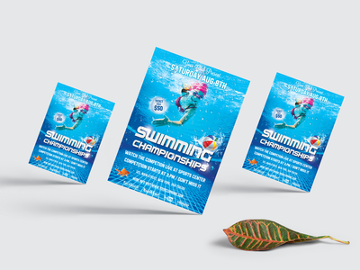 游泳锦标赛运动传单(Swimming Championships Sports Flyer)
