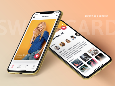 刷卡-约会应用概念(Swipe Card - Dating app concept)