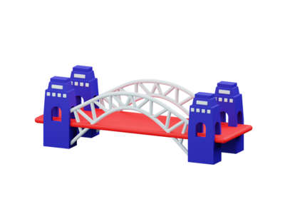 悉尼海港大桥 3d 渲染插图(Sydney Harbour Bridge 3D Render Illustration)