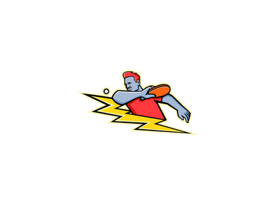 乒乓球运动员闪电吉祥物(Table Tennis Player Lightning Bolt Mascot)