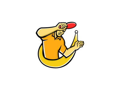 乒乓球运动员砸球吉祥物(Table Tennis Player Smash Ball Mascot)