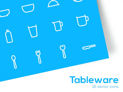 餐具图标集(Tableware Icons Set)