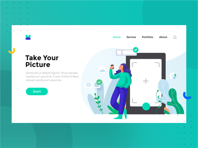 拍照登陆页面插图(Take Your Picture Landing Page Illustration)