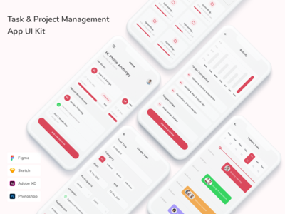 任务和项目管理应用程序 UI 套件(Task & Project Management App UI Kit)