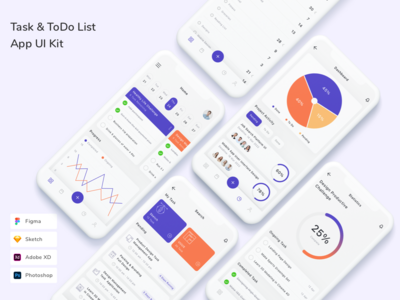 任务和待办事项列表应用程序 UI 套件(Task & ToDo List App UI Kit)