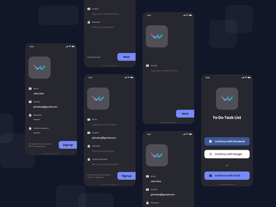 任务应用程序 UI 套件 - 暗屏 #2(Task App Ui Kit- Dark Screen #2)