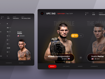 iPad 应用程序上的 UFC 242 战斗结果(UFC 242 Fight Result on iPad App)