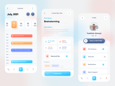 任务管理器应用程序 Glassmorphism(Task Manager App Glassmorphism)