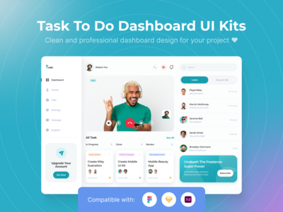 任务待办事项仪表板 UI 工具包模板(Task To Do Dashboard UI Kits Template)