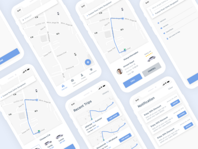 出租车预订移动应用程序 UI 套件(Taxi Booking Mobile App UI Kit)