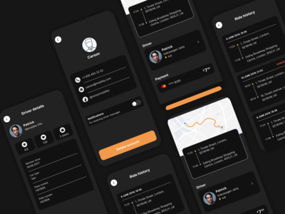 出租车预订应用程序 Dark #10(Taxi Booking App Dark #10)