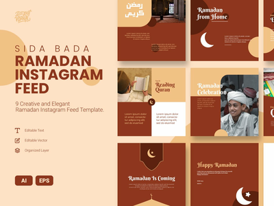 Sida Bada - 斋月 Instagram 动态模板(Sida Bada - Ramadan Instagram Feed Template)