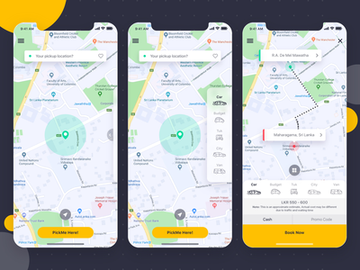 出租车预订应用程序 - iOS UI(Taxi Booking App - iOS UI)