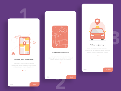 出租车服务 - 车载屏幕(Taxi service - Onboard screens)