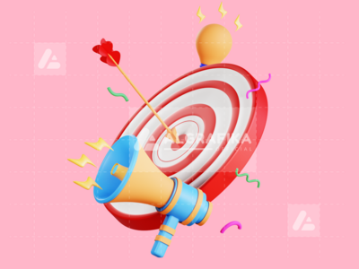 3D 目标业务插图(3D target business illustration)