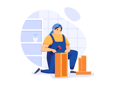 家具组装服务插图概念(Furniture Assembly Service Illustration concept)