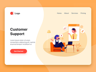 客户支持矢量图(Customer Support Vector Illustration)