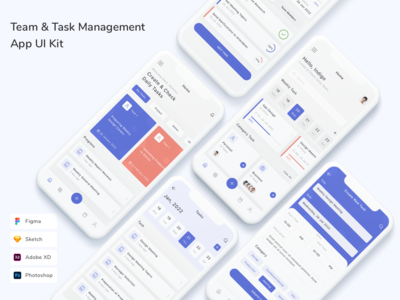 团队和任务管理应用程序 UI 套件(Team & Task Management App UI Kit)