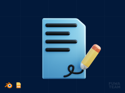 签署协议 - 3D 设计过程图（正面）(Sign Agreement - 3D Design Process Illustration (front))