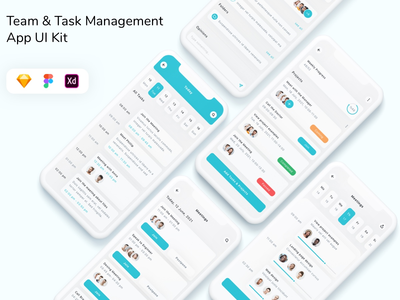 团队和任务管理应用程序 UI 套件(Team & Task Management App UI Kit)