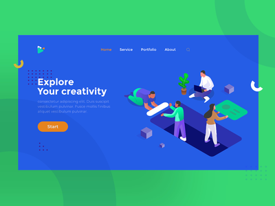 团队合作-等距图 1.2(Team Work - Isometric Illustration 1.2)