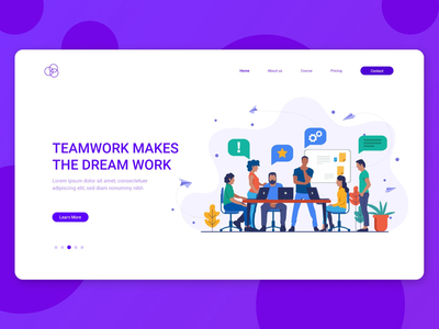 团队合作登陆页面模板(Teamwork Landing Page Template)