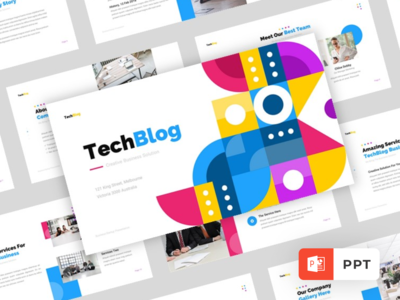 TechBlog - 业务解决方案演示模板(TechBlog - Business Solution Presentation Template)