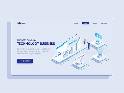 技术商业理念等距矢量概念(Technology Business Ideas Isometric Vector Concept)