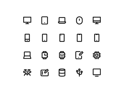 技术图标集矢量(Technology icon set vector)