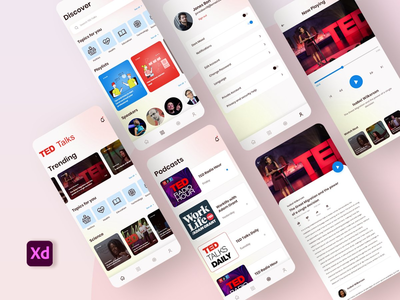 TED Talks App UI 重新设计 - Light & Dark 版本(TED Talks App UI Redesign - Light & Dark Version)