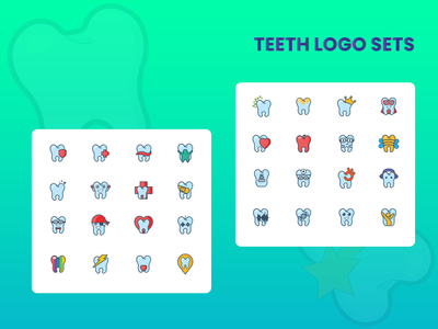 牙齿标志集(Teeth logo sets)