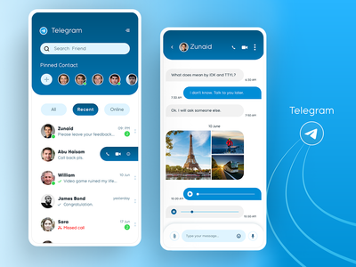 电报重新设计 - 消息应用程序(Telegram Redesign - Messaging App)