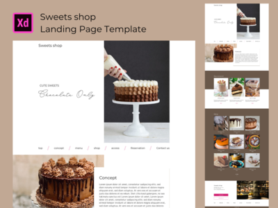 糖果店登陆页面模板(Sweets shop Landing Page template)
