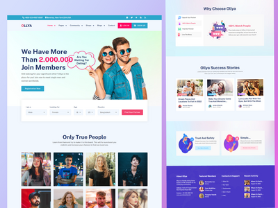 Ollya 约会网页模板(Ollya Dating Web Template)