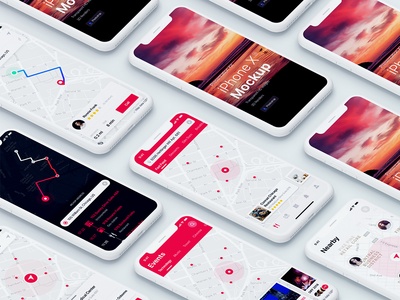 演示套件 - iPhone 展示样机(Presentation Kit - iPhone showcase Mockup)