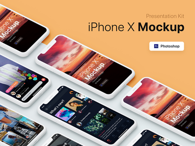 演示套件 - iPhone 展示样机(Presentation Kit - iPhone showcase Mockup)